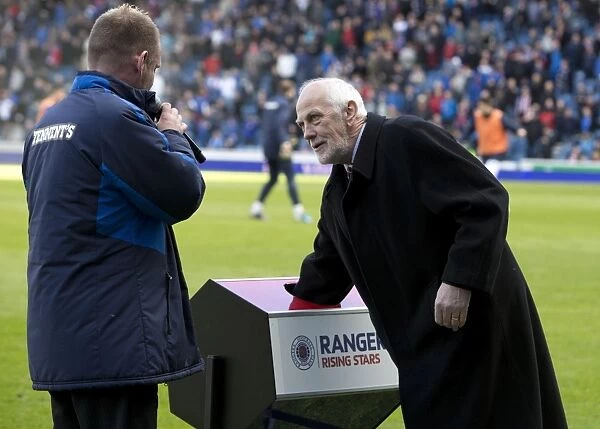 Rangers Football Club: Colin Jackson Draws Winner of Rising Stars Raffle at Ibrox Stadium during 3-1 Victory over East Stirlingshire