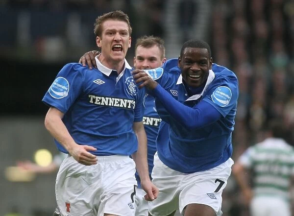 Rangers Football Club: Davis and Edu Celebrate Co-operative Cup Victory Over Celtic (2011)