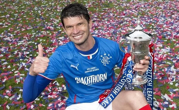 Rangers Football Club: Emilson Cribari's Triumphant Double Victory with League One Title and Scottish Cup at Ibrox Stadium