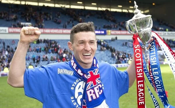 Rangers Football Club: Fraser Aird's Triumphant League One Title Celebration with the Scottish Cup at Ibrox Stadium