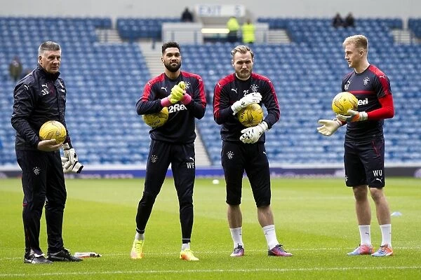 Rangers Football Club: Goalkeepers Training Session - Stewart Coaches Foderingham, Alnwick, and McCrorie at Ibrox Stadium