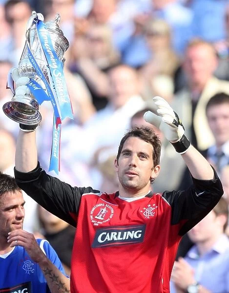 Rangers Football Club: Homecoming Scottish Cup Victory - Neil Alexander Triumphs with the Trophy at Hampden Park (2009)