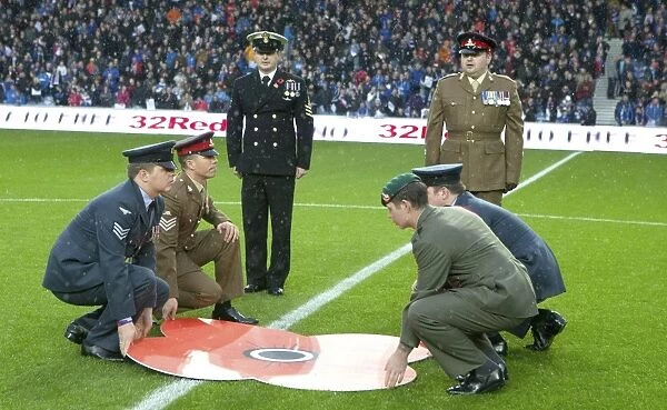 Rangers Football Club: Honoring Heroes - Poppy Tribute to Armed Forces at Ibrox Stadium (Scottish Cup Champions 2003)