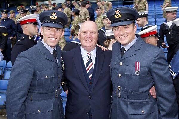 Rangers Football Club Honors Armed Forces: John Gilligan and Team vs Ross County - Ladbrokes Premiership at Ibrox Stadium