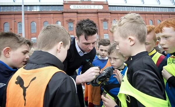 Rangers Football Club: Ibrox Complex - 2003 Scottish Cup Champions Calum Gallagher Interacting with Fans at Soccer School