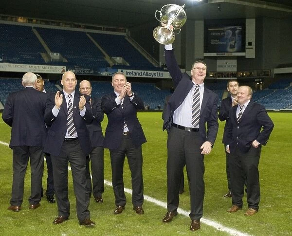 Rangers Football Club: Jim Stewart's Triumphant Moment with the Co-operative Cup at Ibrox Stadium (2011)