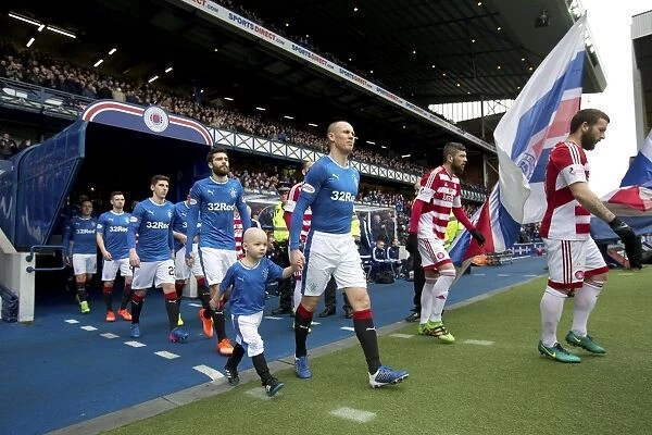 Rangers Football Club: Kenny Miller and the Mascot Celebrate Scottish Cup Quarter Final Victory at Ibrox Stadium