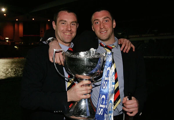 Rangers Football Club: Kris Boyd and Allan McGregor Celebrate 2008 CIS League Cup Victory at Ibrox against Dundee United