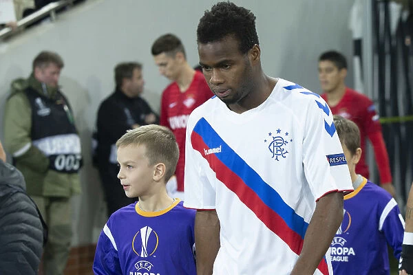Rangers Football Club: Lassana Coulibaly and Team Mates Advance at Otkritie Arena in UEFA Europa League against Spartak Moscow (Scottish Cup Winners 2003)