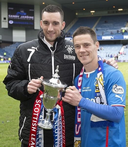 Rangers Football Club: League One Victory and Scottish Cup Triumph - Celebrating Champions: Lee Wallace and Ian Black at Ibrox Stadium