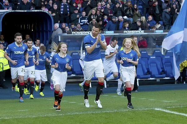 Rangers Football Club: Lee McCulloch and Mascots Celebrate Double Victory with Scottish Championship and Scottish Cup at Ibrox Stadium (2003)