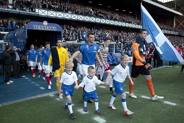 Rangers Football Club: Lee McCulloch and Mascots Kick-Off 2-0 Victory at Ibrox Stadium