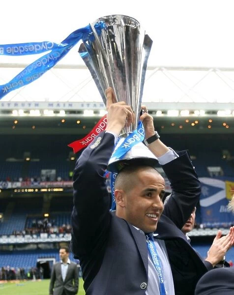 Rangers Football Club: Madjid Bougherra and the Premier League Trophy - 2008-09 Championship Victory