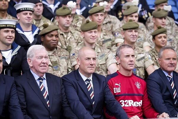 Rangers Football Club: Mark Warburton and Davie Weir Pay Tribute to Armed Forces at Ibrox Stadium