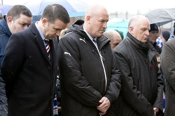 Rangers Football Club: Mark Warburton Honors John Greig during Remembrance Day Silence at Ibrox Stadium