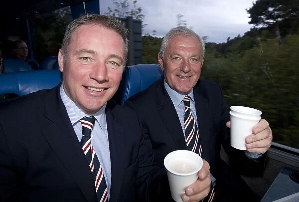 Rangers Football Club: McCoist and Smith Leading Champions Team Bus to Ibrox, 2010-11 Clydesdale Bank Scottish Premier League