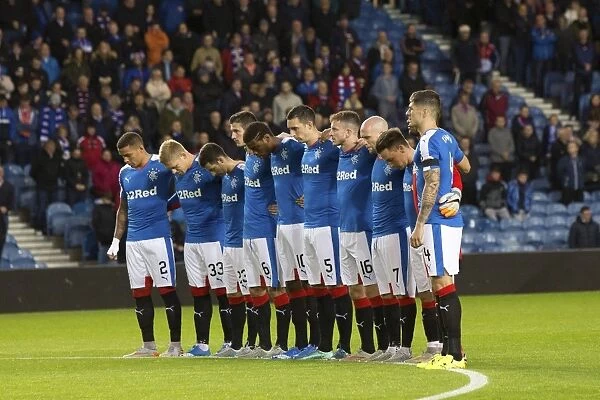 Rangers Football Club: A Minutes Silence in Honor of Johnny Hamilton during the Petrofac Training Cup Quarter Final at Ibrox Stadium