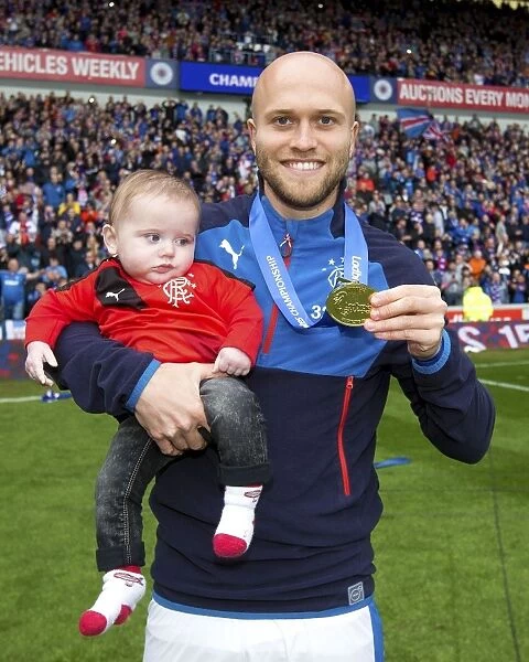 Rangers Football Club: Nicky Law and Son Celebrate Championship Victory at Ibrox Stadium (2003)