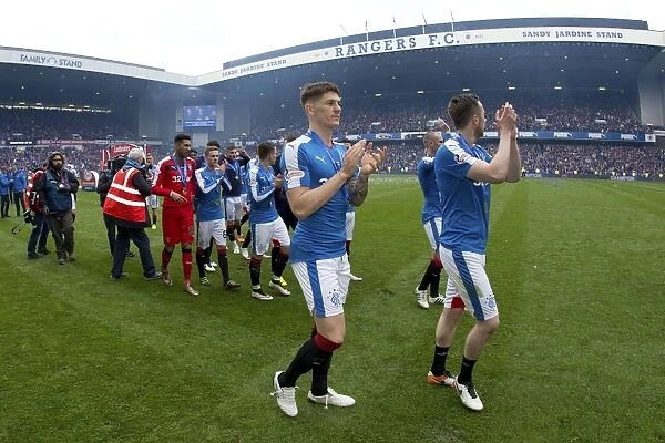Rangers Football Club: Rob Kiernan Celebrates Ladbrokes Championship Win at Ibrox Stadium