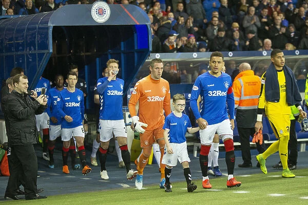 Rangers Football Club: Tavernier and Team Mates Emerge from Ibrox Tunnel for Scottish Premiership Clash (Scottish Cup Champions 2003)