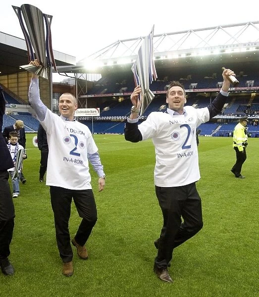 Rangers Football Club: Title-Winning Celebration at Ibrox - Kenny Miller and Allan McGregor, SPL Champions 2009-2010