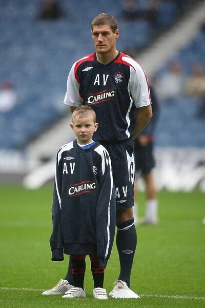 Rangers Football Club: Training Day 2008 with Andrius Velicka and the Rangers Mascot at Ibrox