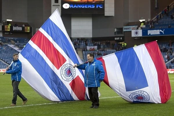 Rangers Football Club: Tribute to Glory Days - Flag Bearers Honoring the 2003 Scottish Cup Victory
