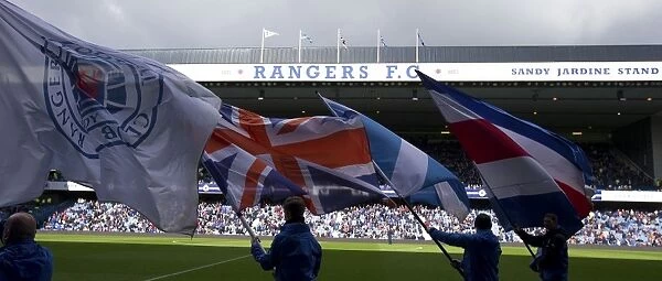 Rangers Football Club: Triumphant Flag Bearers Celebrate Scottish Cup Victory at Ibrox Stadium (2003)