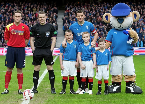 Rangers Football Club: Triumphant Quarter Final Victory in Scottish Cup - Lee McCulloch and Mascots Celebrate Glory (2003) - Scottish Cup Winners