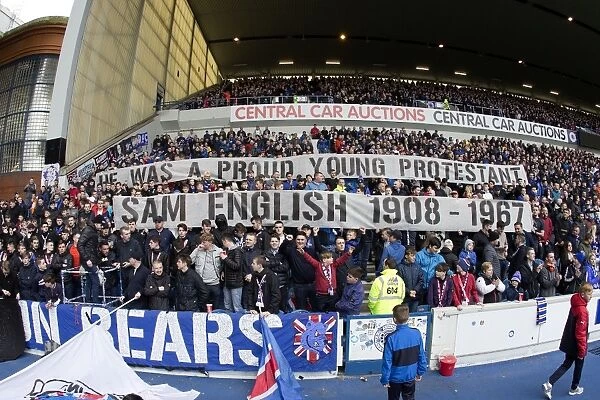 Rangers Football Club: Uniting Fans - Scottish Cup Victory Banner at Ibrox Stadium (2003)
