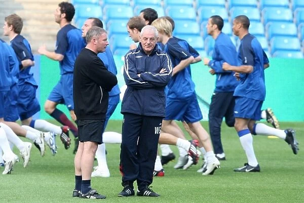 Rangers Football Club: Walter Smith and Ally McCoist Training at Manchester City Stadium Before the UEFA Cup Final