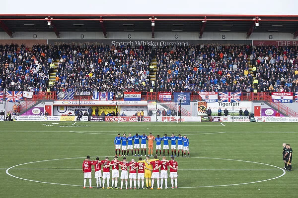 Rangers and Hamilton Players Honor Scottish Cup Win During Premiership Match Silence
