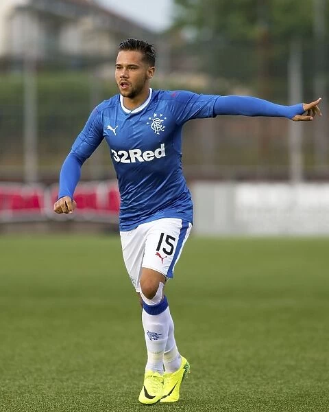 Rangers Harry Forrester in Action: Betfred Cup Clash at Ochilview Park