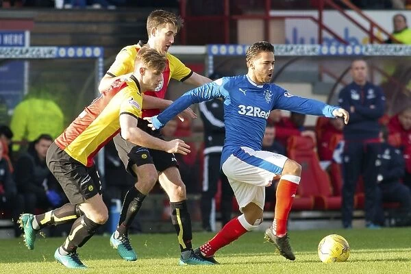 Rangers Harry Forrester Protects the Ball at Firhill Stadium during Partick Thistle vs Rangers (Ladbrokes Premiership Match)