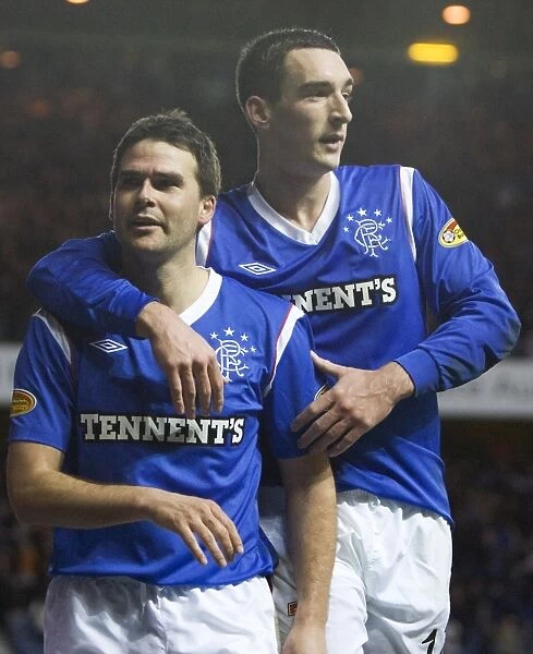 Rangers: Healy and Wallace Celebrate 3-0 Goal Victory Over Motherwell at Ibrox Stadium