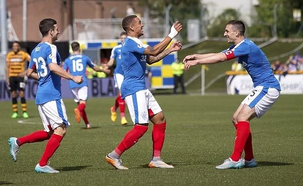 Rangers James Tavernier: Rejoicing in His Goal at Indodrill Stadium in the Ladbrokes Championship Match Against Alloa Athletic