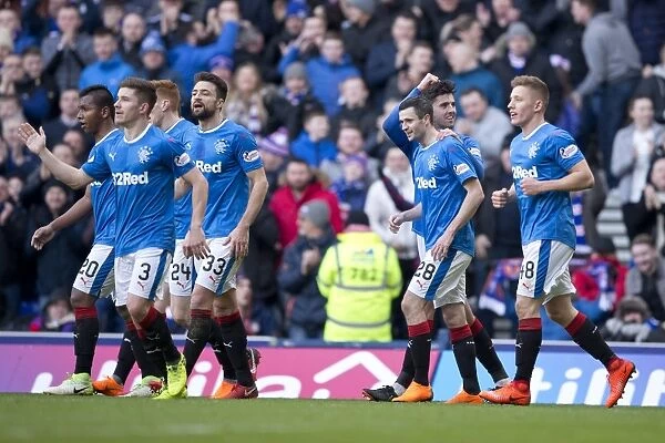 Rangers: Jamie Murphy's Thrilling Goal Celebration vs Hearts in Scottish Premiership at Ibrox