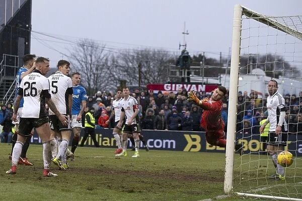 Rangers Jason Cummings scores the second goal during the Scottish Cup match at Somerset Park, Ayr