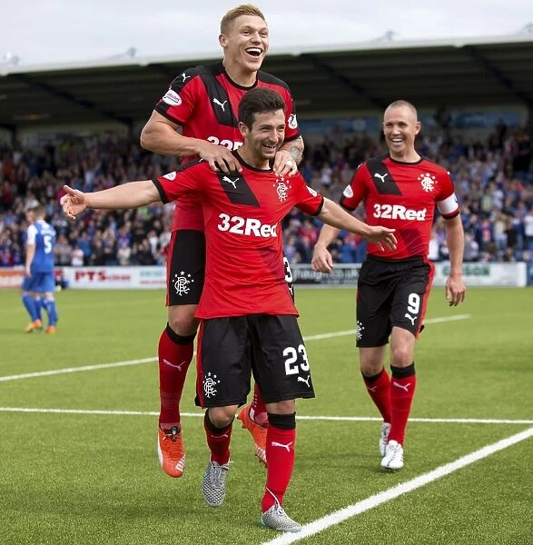 Rangers Jason Holt: Celebrating Glory with a Goal Against Queen of the South in the Ladbrokes Championship