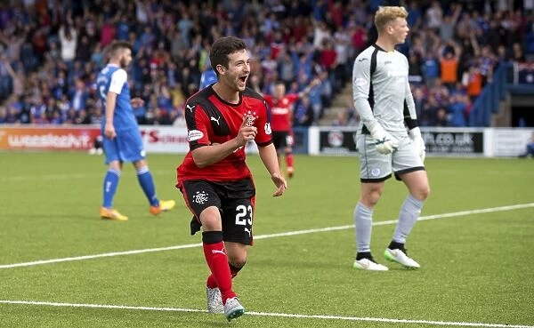 Rangers Jason Holt Ecstatically Celebrates Goal in Queen of the South Clash (Ladbrokes Championship)