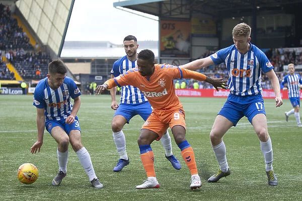 Rangers Jermain Defoe Fights for Possession against Kilmarnock in Scottish Premiership Clash at Rugby Park