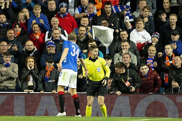 Rangers Joe Worrall Apologizes to Official After Unintentional Collision in Rangers vs Rapid Vienna Europa League Clash at Ibrox Stadium