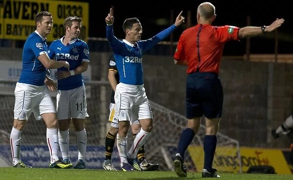 Rangers: Jon Daly and David Templeton Celebrate Goal in Petrofac Training Cup Quarterfinal at East Fife's Bayview Stadium