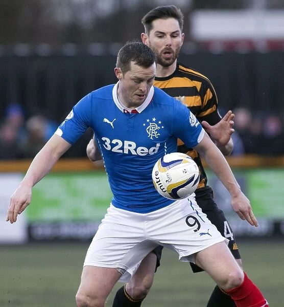 Rangers Jon Daly Protects the Ball from Alloa Athletic in SPFL Championship at Indirivalli Stadium