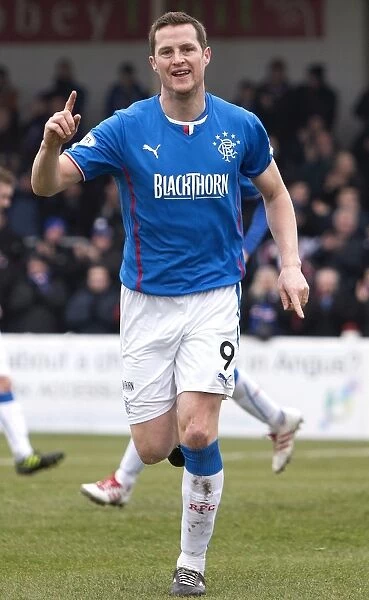 Rangers Jon Daly Rejoices in Scottish League One Goal vs Arbroath at Gayfield Park
