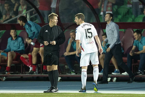 Rangers Jon Flanagan Ejected and Argues with Linesman in Europa League Play Off vs. FC Ufa