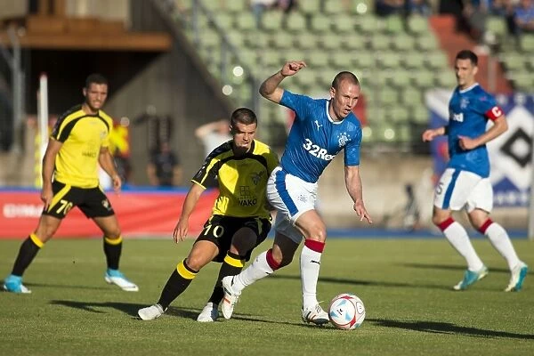 Rangers Kenny Miller in Action against FC Progres Niederkorn in UEFA Europa League: A Battle at Stade Josy Barthel Stadium