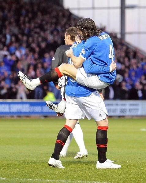 Rangers Kris Boyd and Pedro Mendes: Celebrating the Opening Goal Against St Mirren in the Scottish Premier League