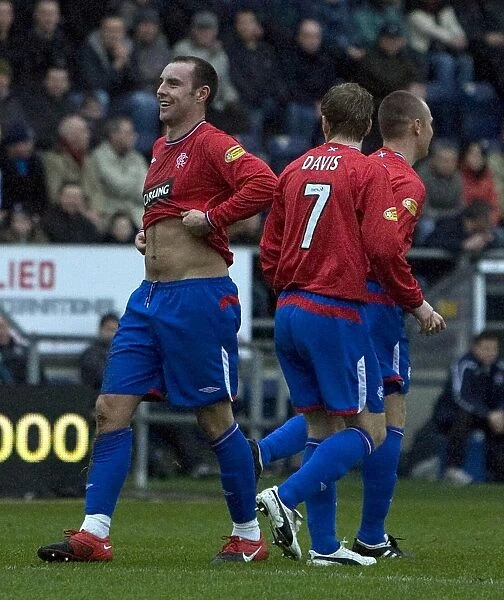 Rangers Kris Boyd Taunts Falkirk Fans with Fat Belly Celebration after 3-1 Clydesdale Bank Scottish Premier League Victory