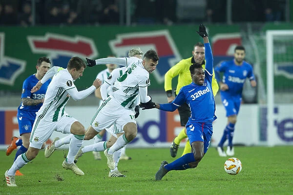 Rangers Lassana Coulibaly Fouled in Europa League Clash vs. Rapid Vienna at Allianz Stadion